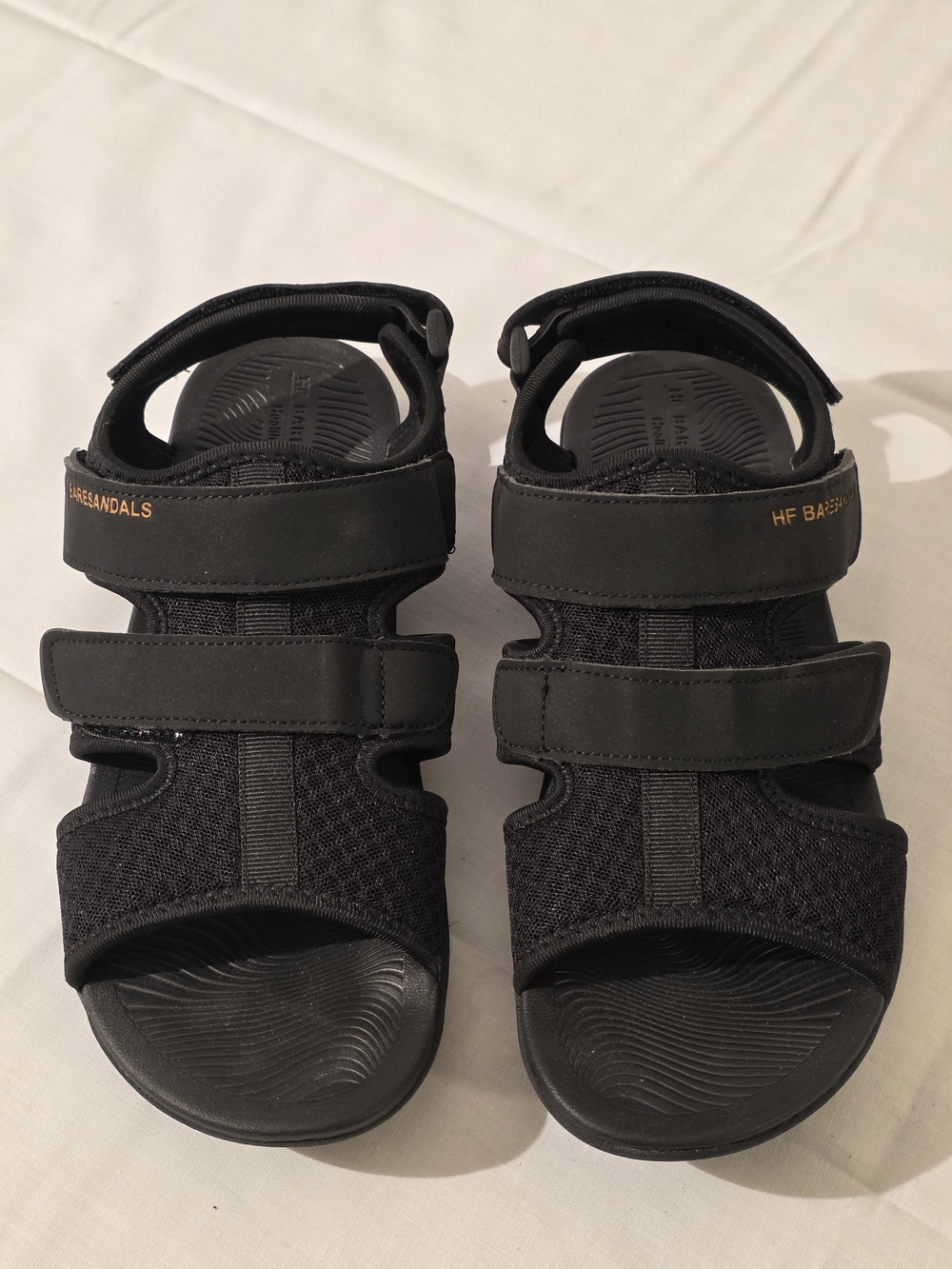HF BLACK BARESANDALS, UNISEX MENS 9-9.5, WMNS 11-11.5